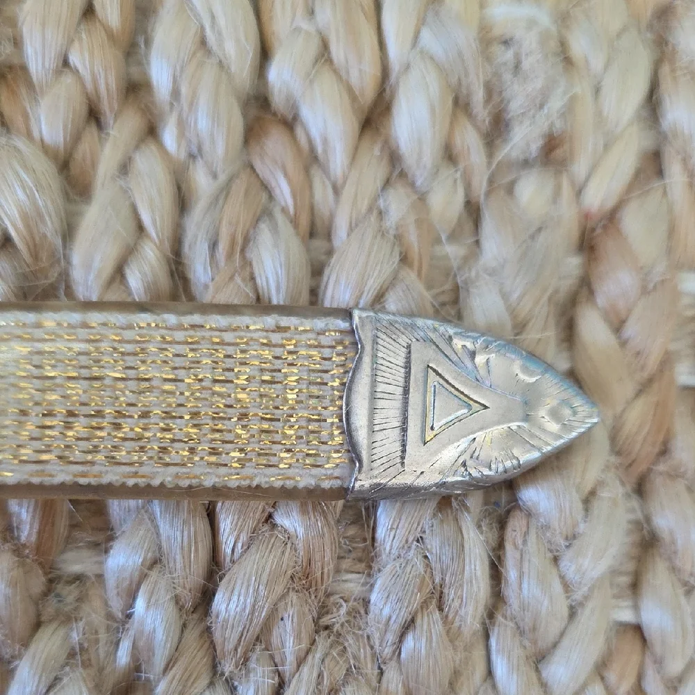 Vintage Gold and Silver With Lacquer Covering Silver Filigreed Buckle Womens OS